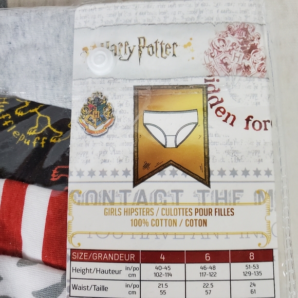 Harry Potter 6 Pack Girls Hipsters Briefs Size 6 Hogwarts - Picture 4 of 6